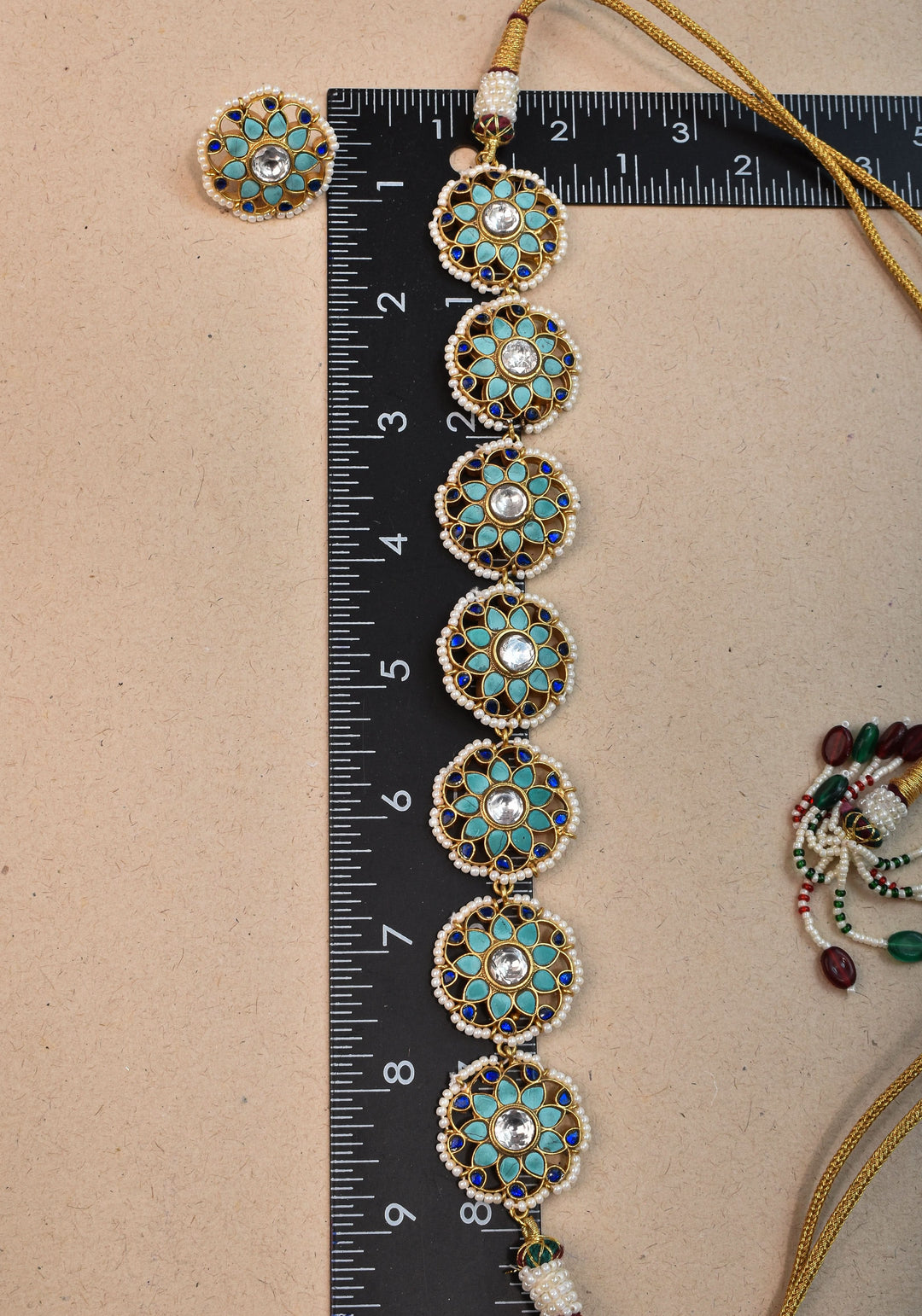 Exquisite Ahmedabadi kundan Floral Units Choker and Earrings Set | Shobitam Jewelry