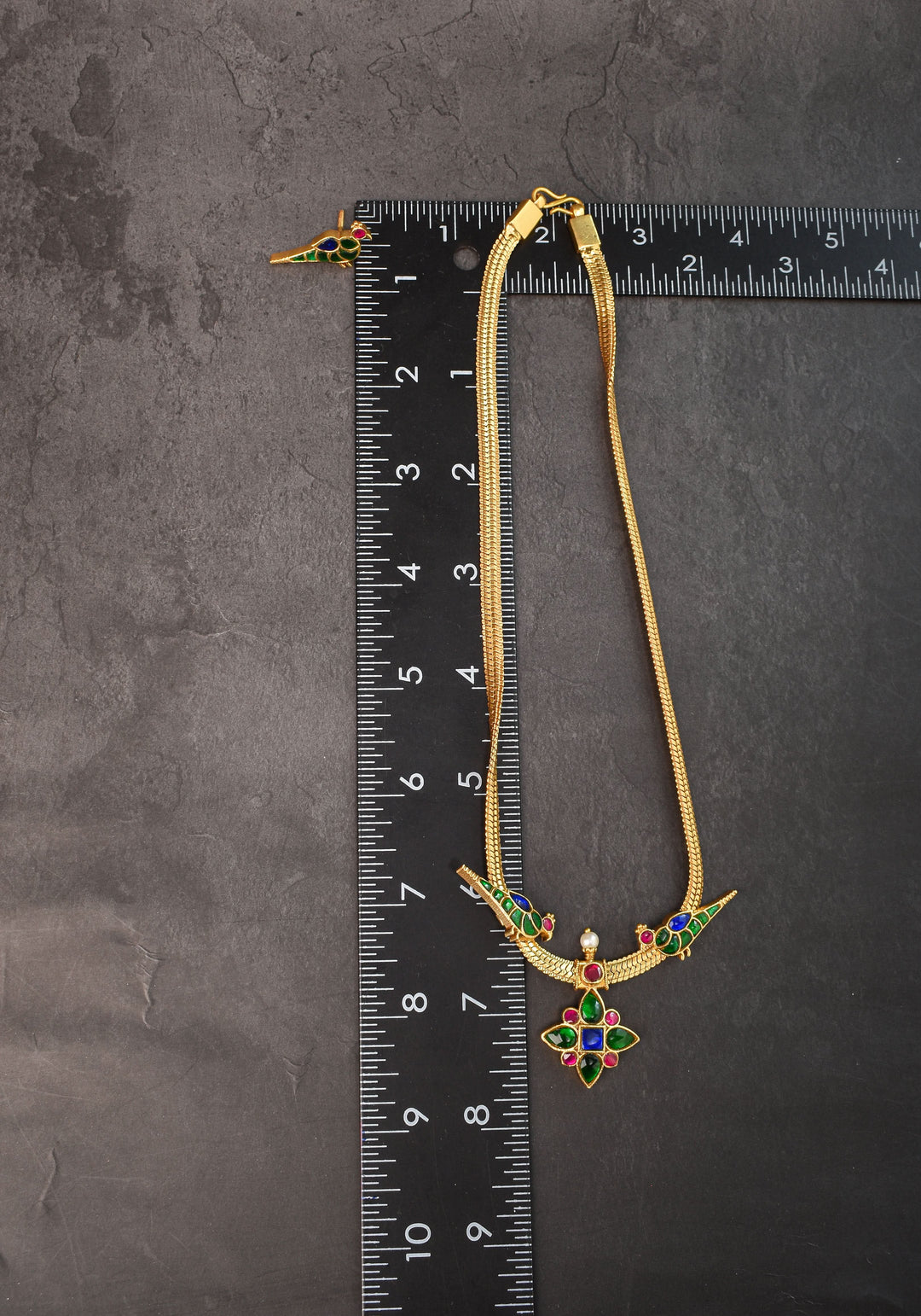 Multicolor stone Twin Peacock and Floral Minimalistic Ethnic Necklace and Earrings | Shobitam  Jewelry