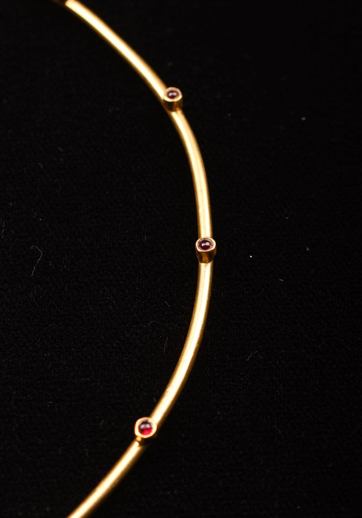 Pink Mango Jadau Pendant on Pink stone Wire base Necklace set with pearls dangling beads | Shobitam Jewelry