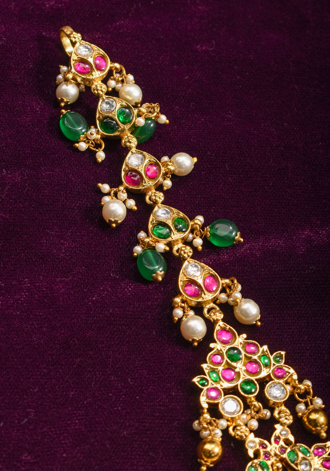 Jadau Maang Tika Ahmedabadi Kundan Hair Ornament