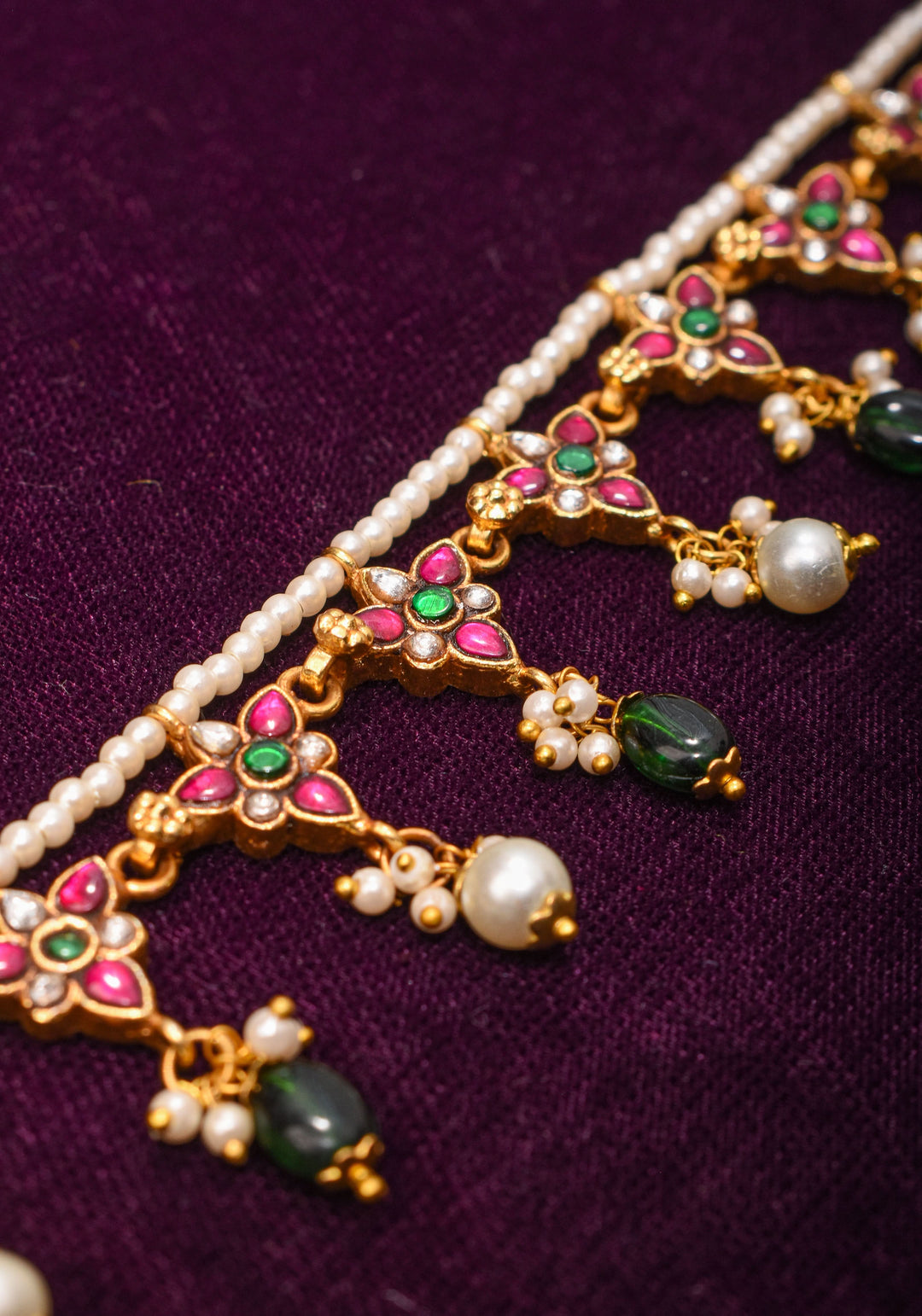 Maang Tika and Sheeshphool Ahmedabadi Kundan Hair Ornament