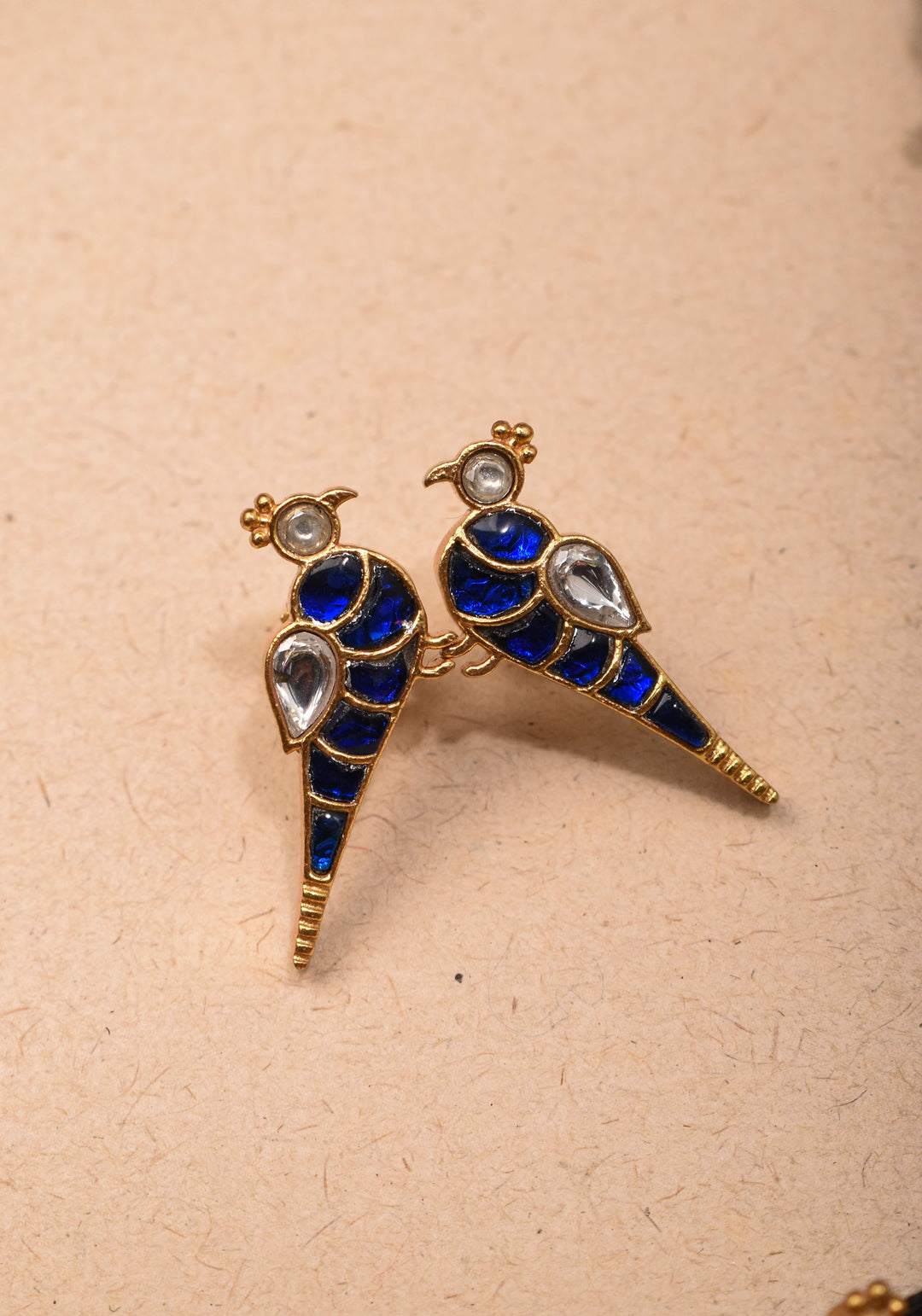 Peacock Choker Set Kundan Stone in Black Thread and Matching Earrings | Shobitam jewelry