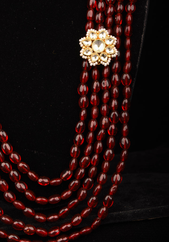 Multistrand beads Ahmedabadi Jadau kundan Long Necklace set
