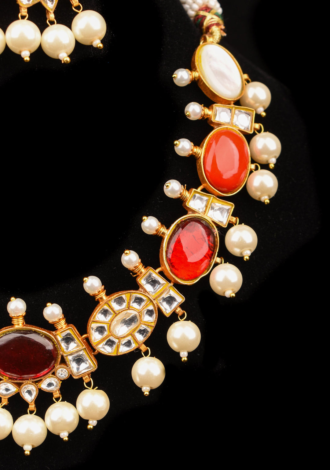 MultiColor Stone Lightweight Necklace and Earring Set | Shobitam Jewelry