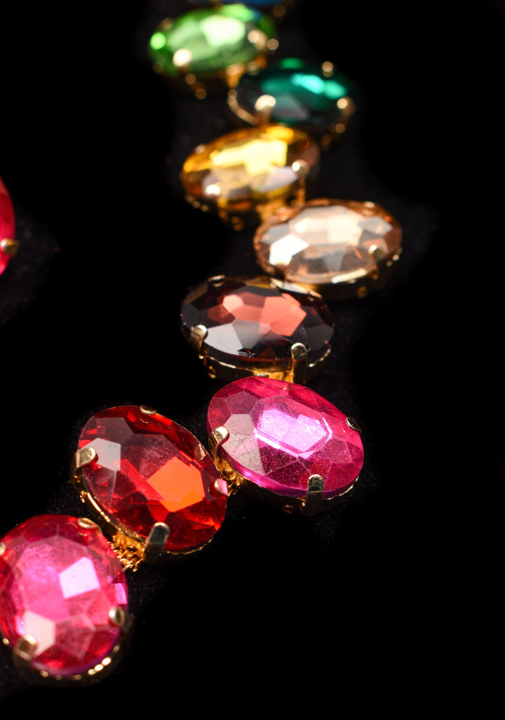 Multicolor Stones Chunky Necklace Set | Shobitam Jewelry