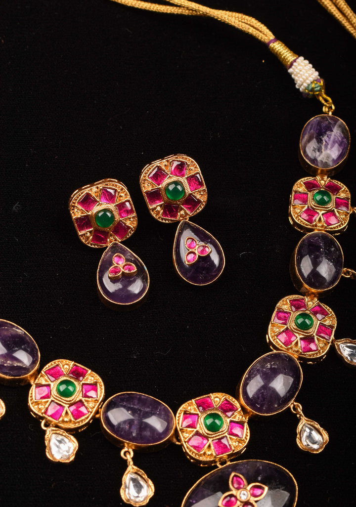 Jadau Kundan Bridal Necklace Set | Shobitam Jewelry