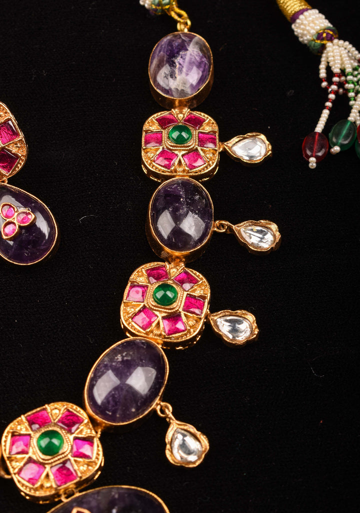 Jadau Kundan Bridal Necklace Set | Shobitam Jewelry