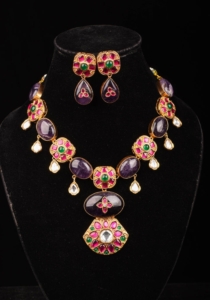 Jadau Kundan Bridal Necklace Set | Shobitam Jewelry