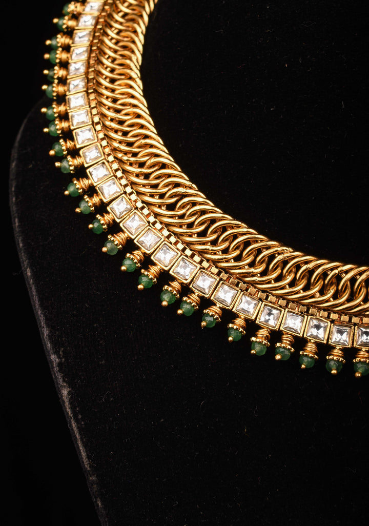 Microplated Kundan Jadau Lightweight Choker set
