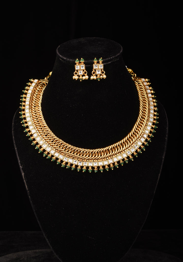 Microplated Kundan Jadau Lightweight Choker set