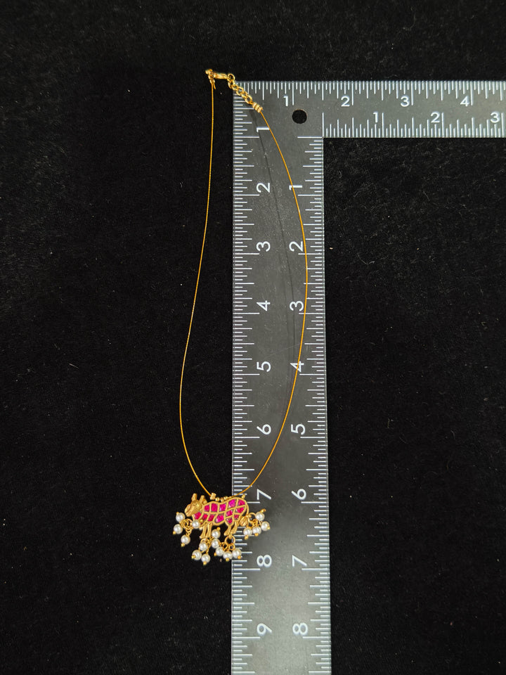 Pichwai Pendant with Pearls on Wire Base pendant
