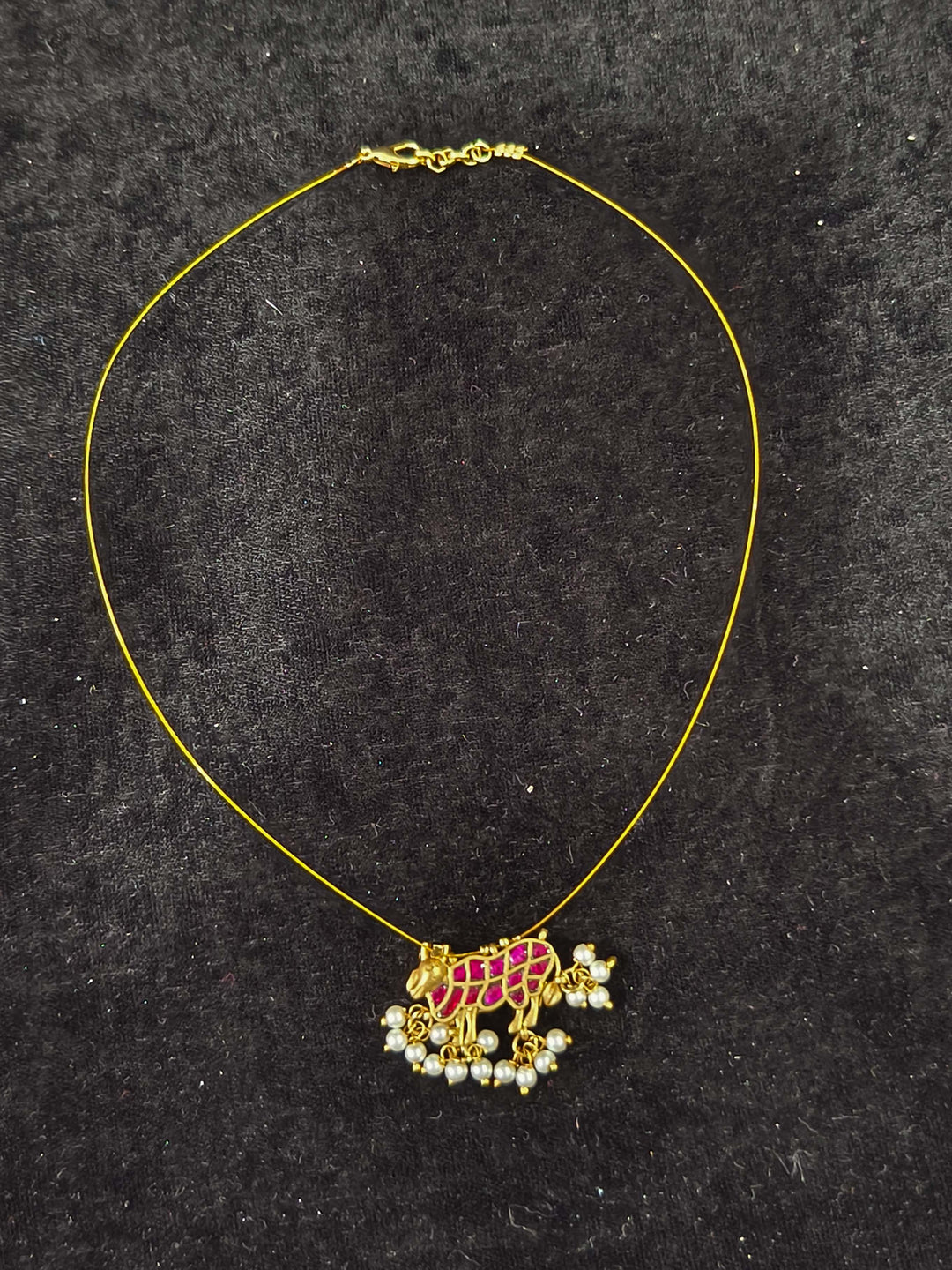 Pichwai Pendant with Pearls on Wire Base pendant