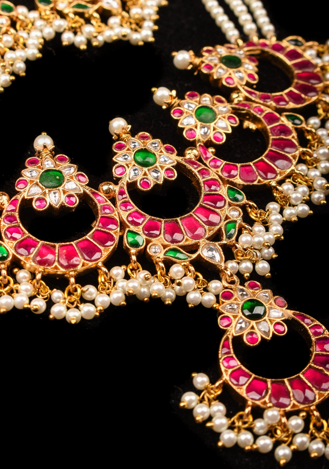Ahmedabadi kundan Chand Jadau Necklace and Earrings Set