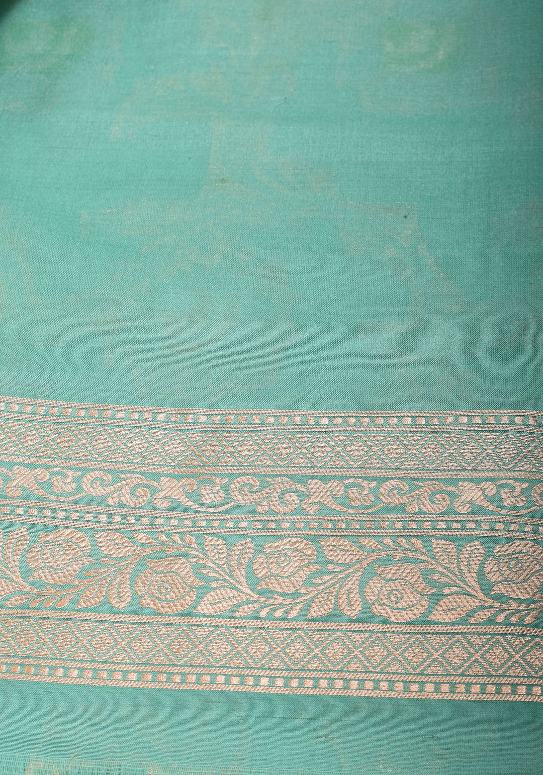 Aqua Intricate Banarasi Katan silk saree with Meenakari Jaal  | SILK MARK CERTIFIED