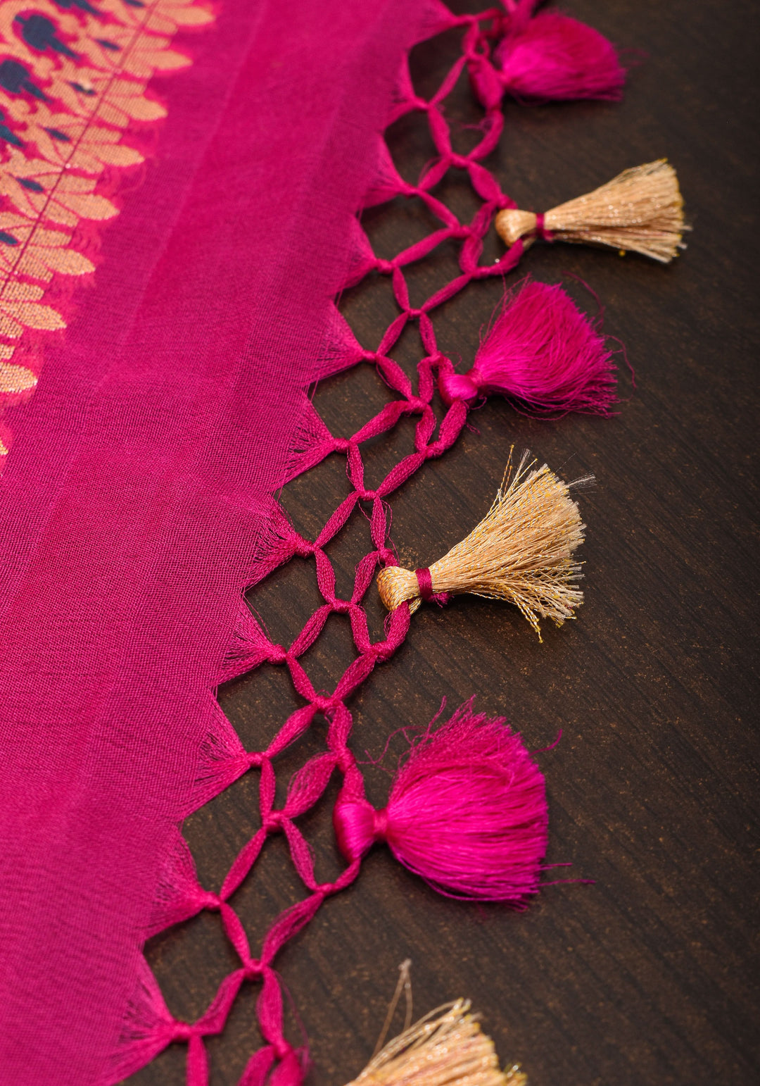 Lotus Pink Meenakari Banarasi Pure Silk Georgette Saree with  Paithani Style Zari meena border| SILK MARK CERTIFIED