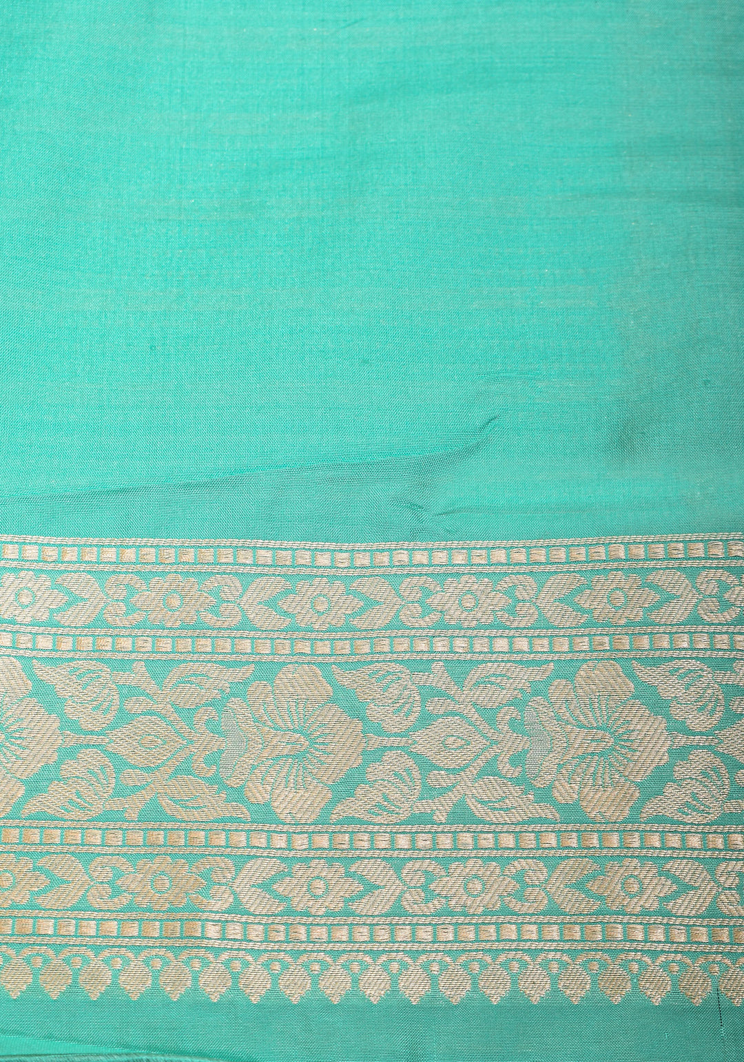 Stunning Banarasi Katan SIlk Saree in Seagreen with vertical stripes and Zari Borders| SILK MARK CERTIFIED