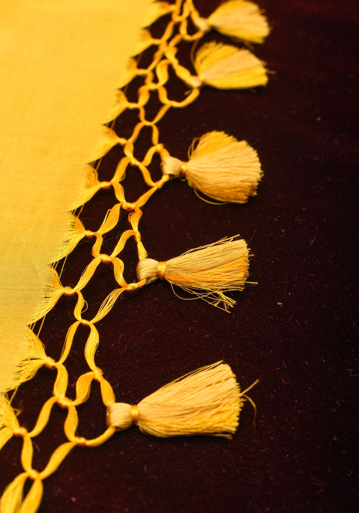 Exquisite Canary Yellow Banarasi Silk Saree with Jaal Pattern and zari border  | SILK MARK CERTIFIED