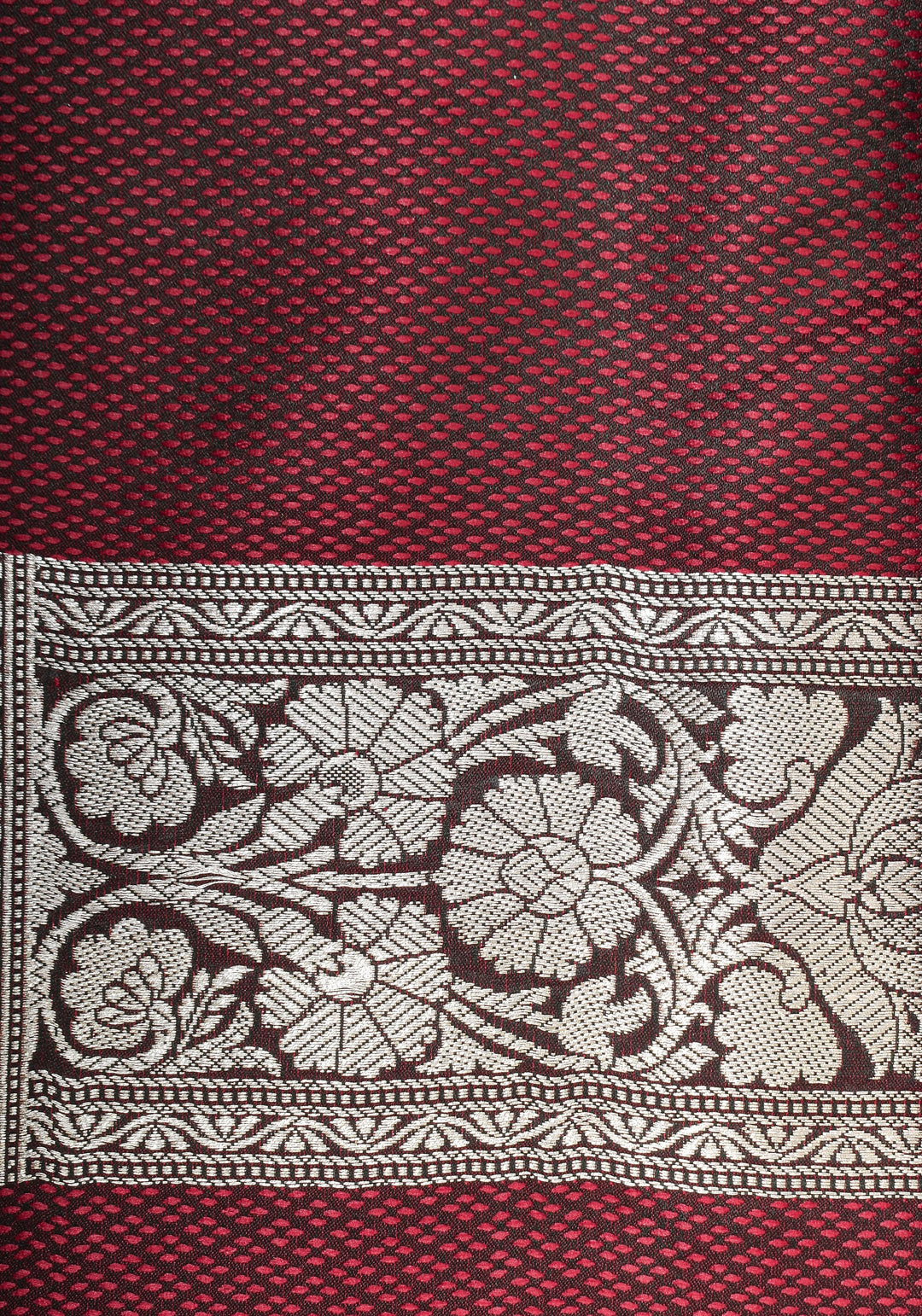 Maroon tone Exquisite Meenakari Vertical Wavy curve zari lines Semi Silk Saree and zari border