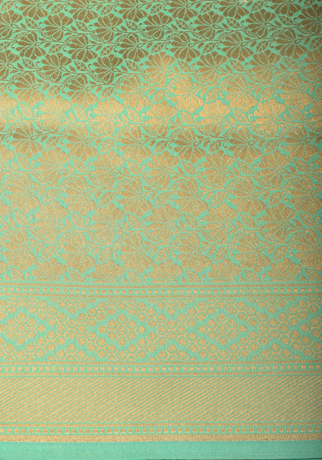 Aqua Exquisite Meenakari Rose Jaal Semi Silk Saree and zari border