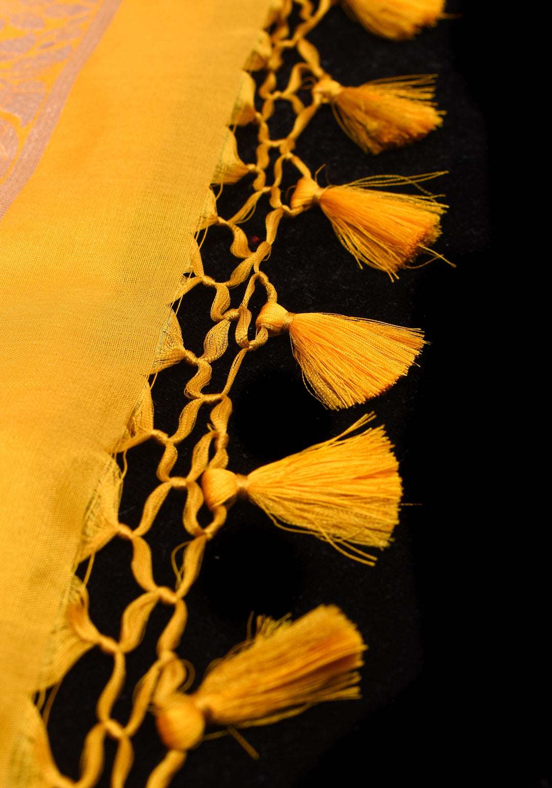 Yellow Pure Banarasi Katan Silk  Saree with Floral Jaal and Zari Border  | SILK MARK CERTIFIED