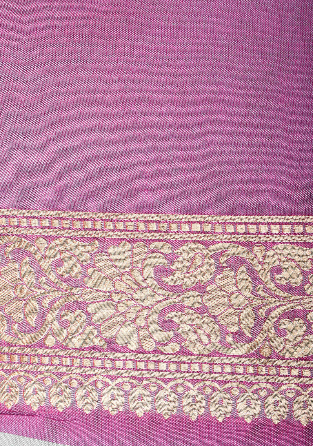 Lilac Dual Tone Katan Silk Saree with Meenakari Floral Jaal and Zari Border | SILK MARK CERTIFIED