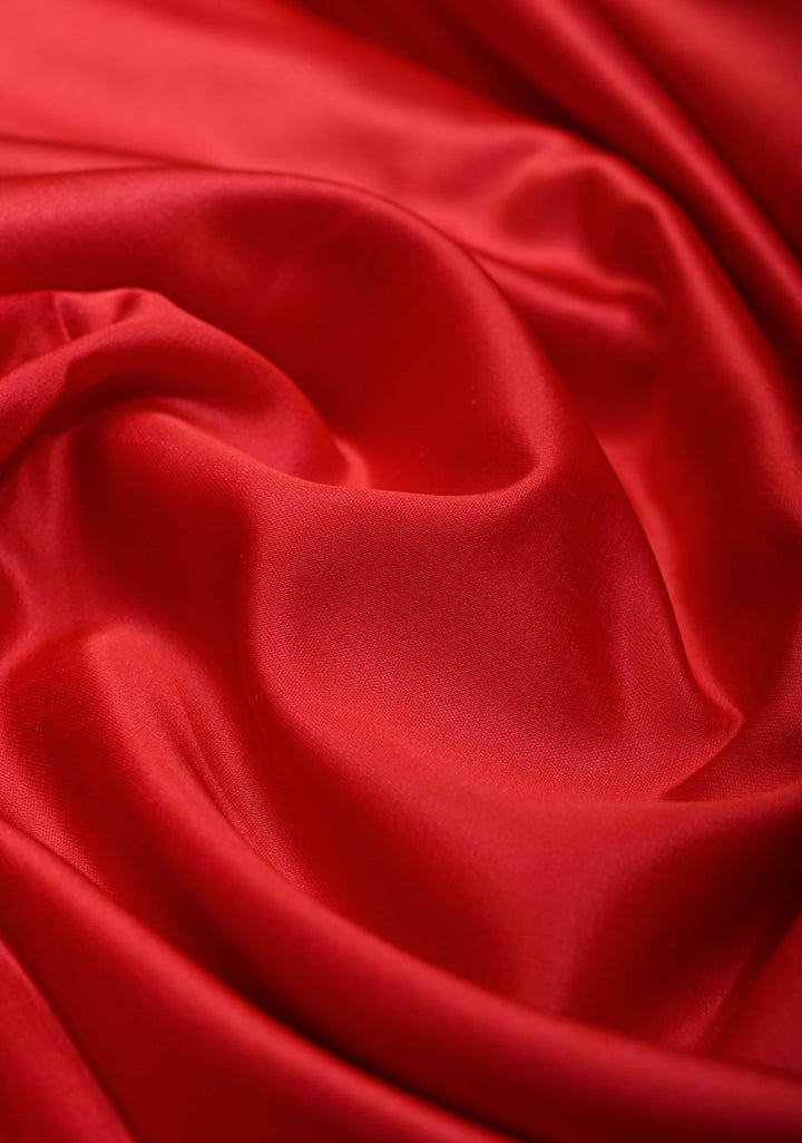Pinkish Red Banarasi Semi Silk Saree With Floral Zari Border