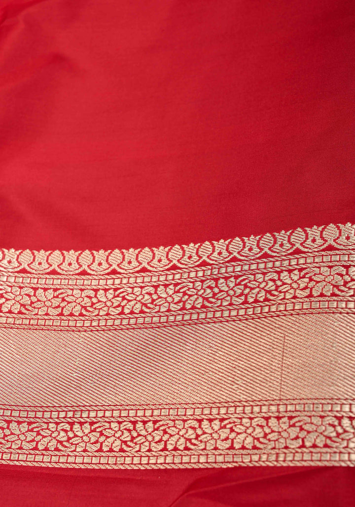 Bright Turquoise Banarasi Katan Silk Saree with Zari Butta And Meenakari Zari Border | SILK MARK CERTIFIED