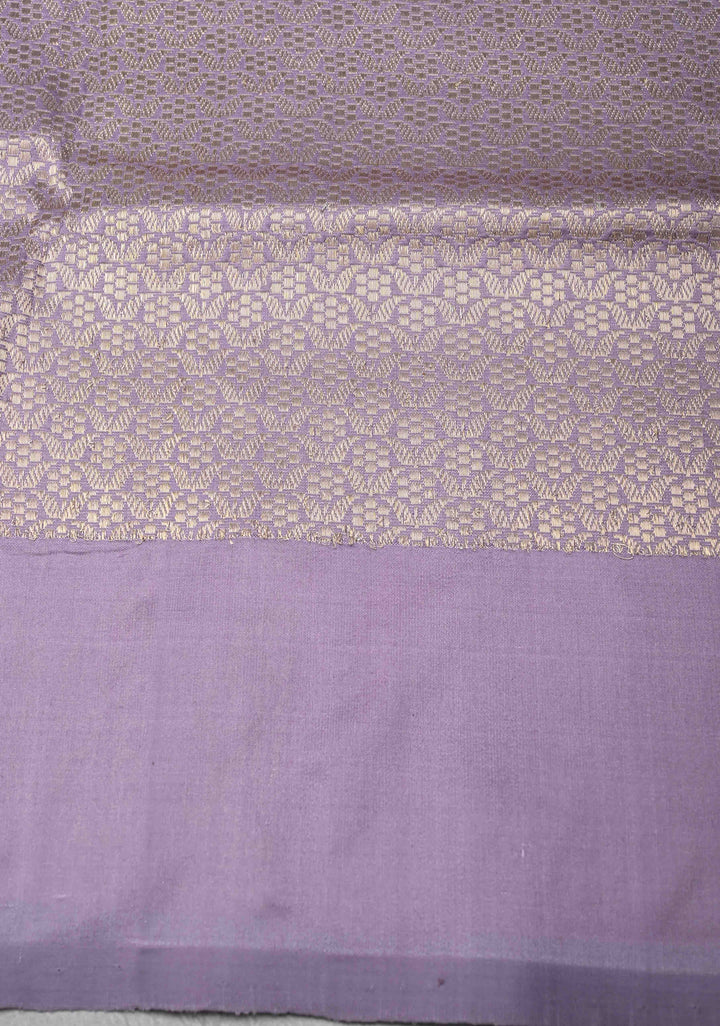 Faded Pink Banarasi Pure Katan Silk Saree with Meenakari Floral Butta and Zari Border | SILK MARK CERTIFIED