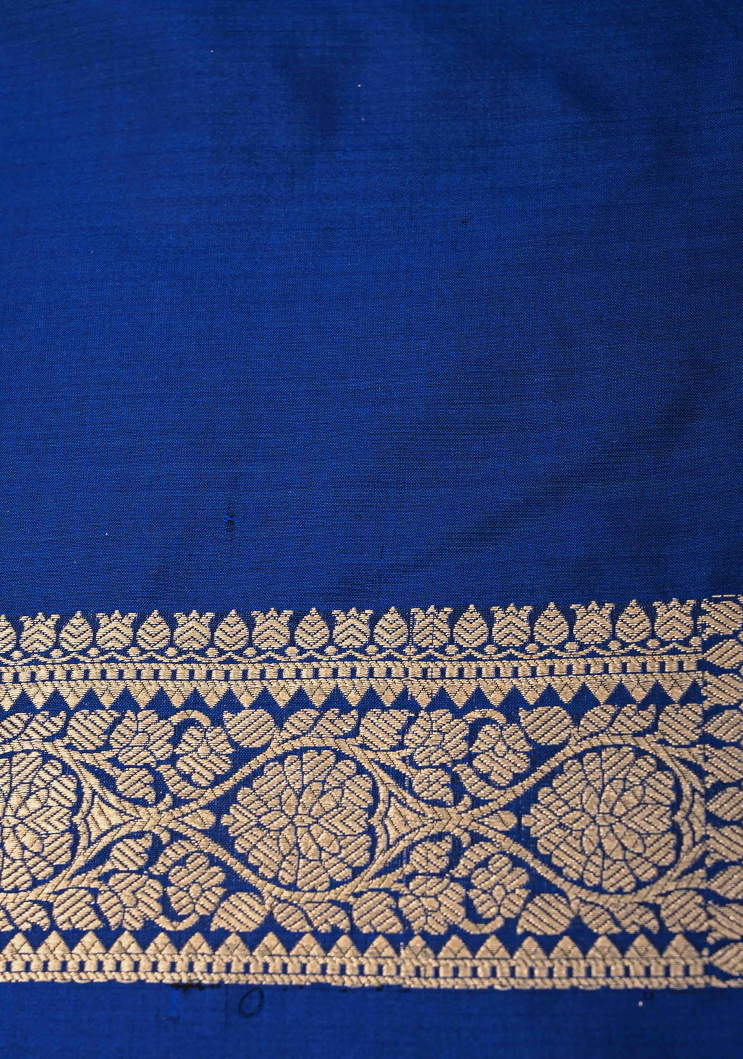 Navy Blue Pure Banarasi Katan Silk Saree with Brocade and Zari Border | SILK MARK CERTIFIED