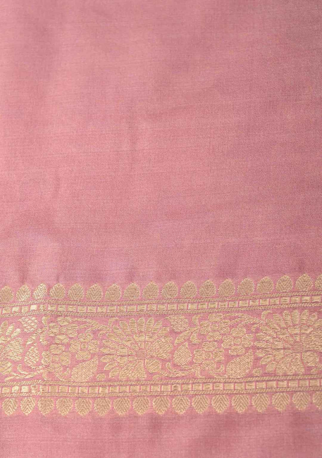 Pale Mauve Blush jaal Banarasi Katan Silk Saree with Zari Border  | SILK MARK CERTIFIED