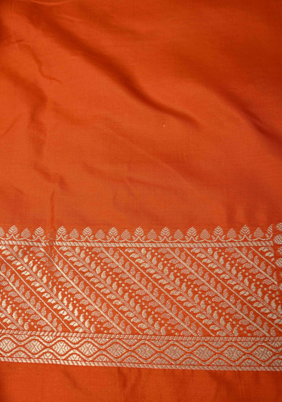 Exquisite Trellis Brocade Jaal Banarasi Katan Silk Saree in Fanta Orange | SILK MARK CERTIFIED