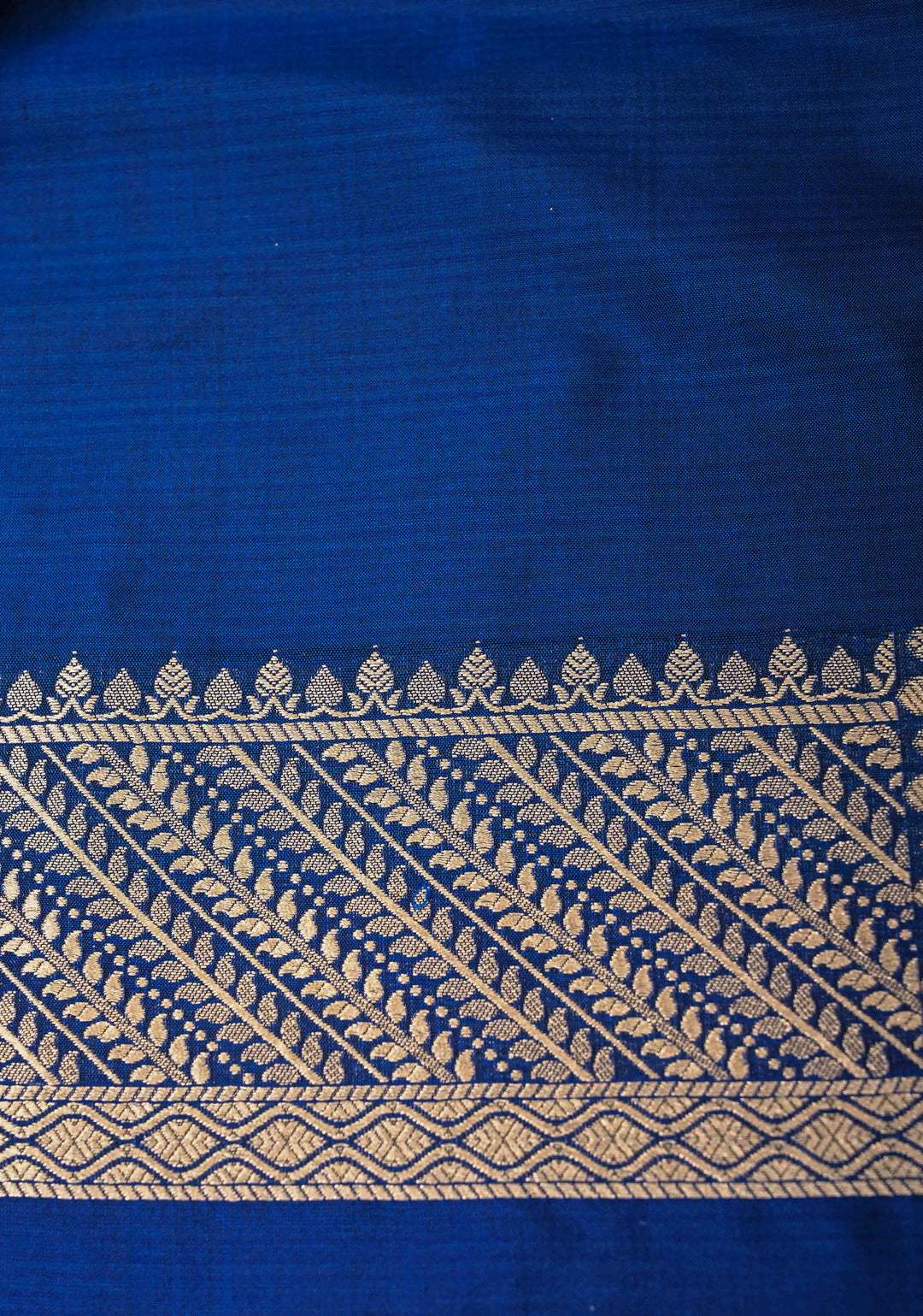 Indigo Banarasi Katan Silk Saree with Trellis Brocade and Zari Borders | SILK MARK CERTIFIED