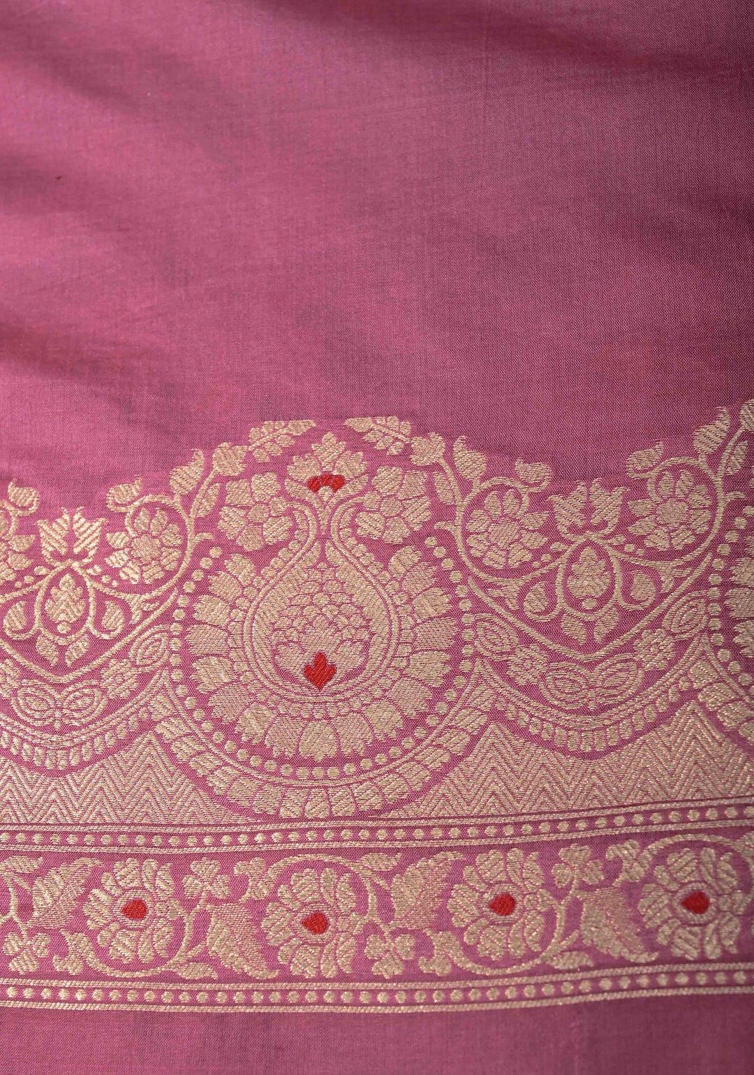 Onion Pink Pure Banarasi Katan Silk Saree with Meenakari Jaal and Scallop Border  | SILK MARK CERTIFIED