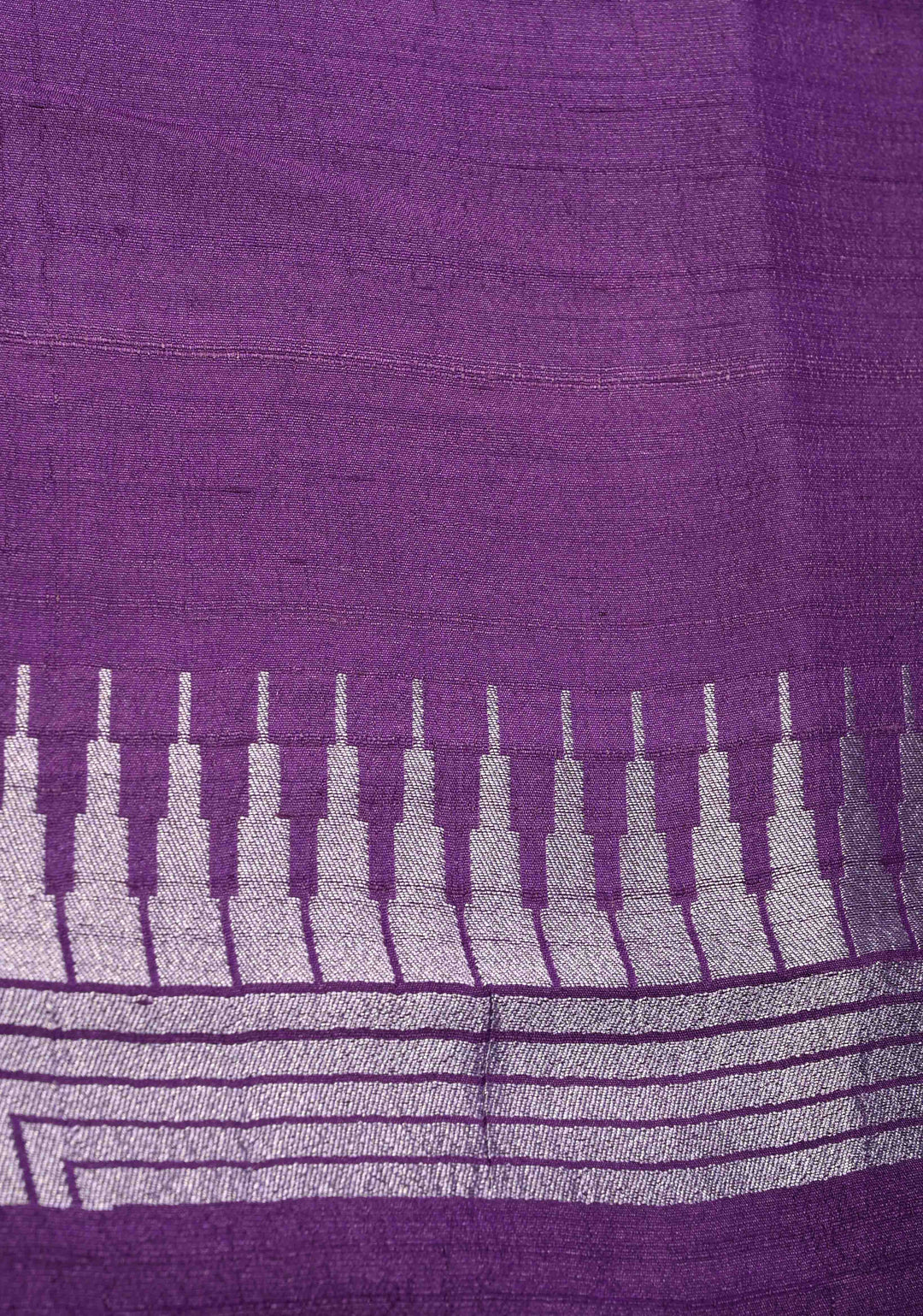 Exquisite Purple Banarasi Tussar Georgette Saree with Brush Dye Floral Design and Zari Temple Border | SILK MARK CERTIFIED