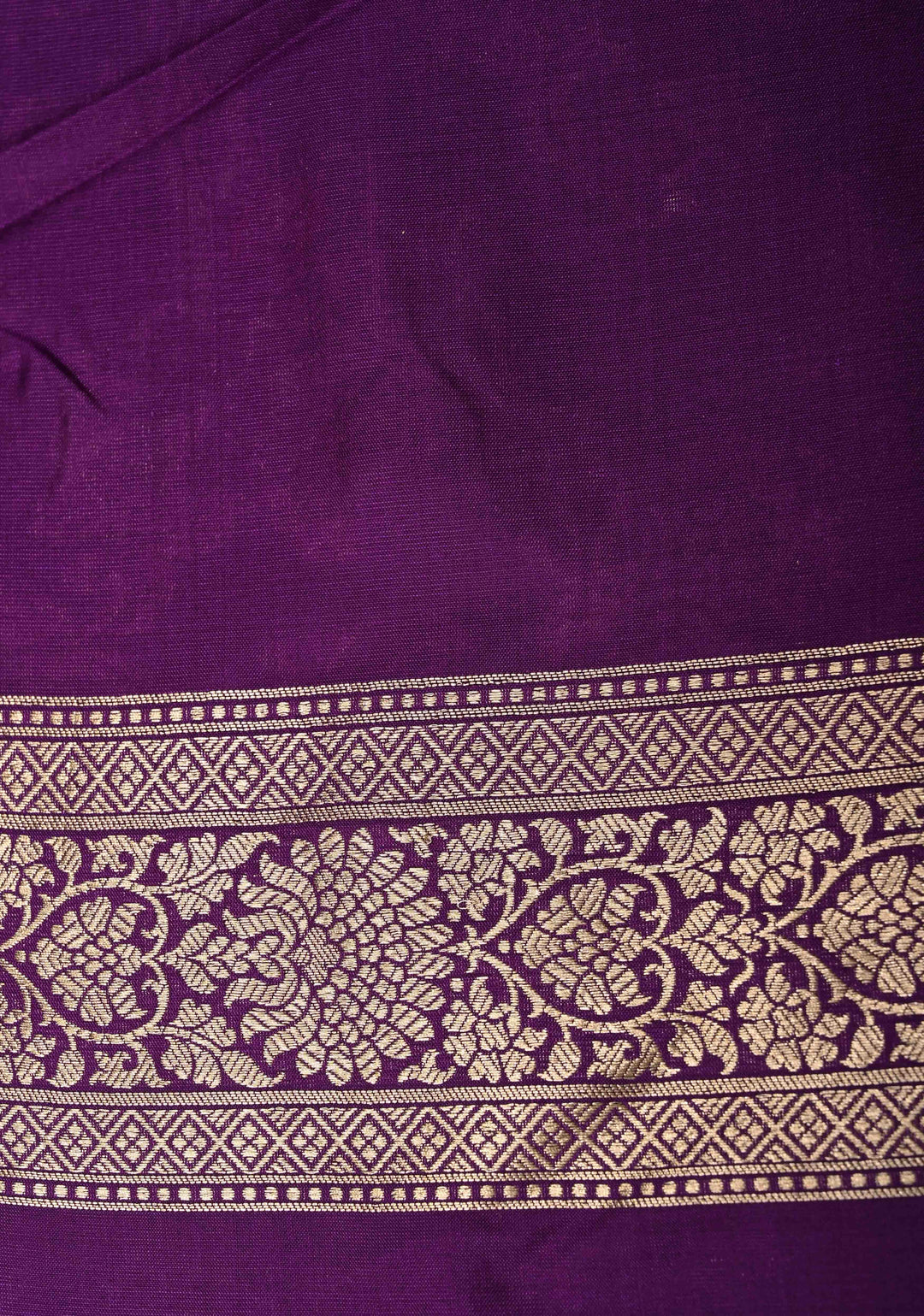 Jamuni Purple Banarasi Katan Silk Saree with Meenakari Floral Jaal and Zari Border | SILK MARK CERTIFIED