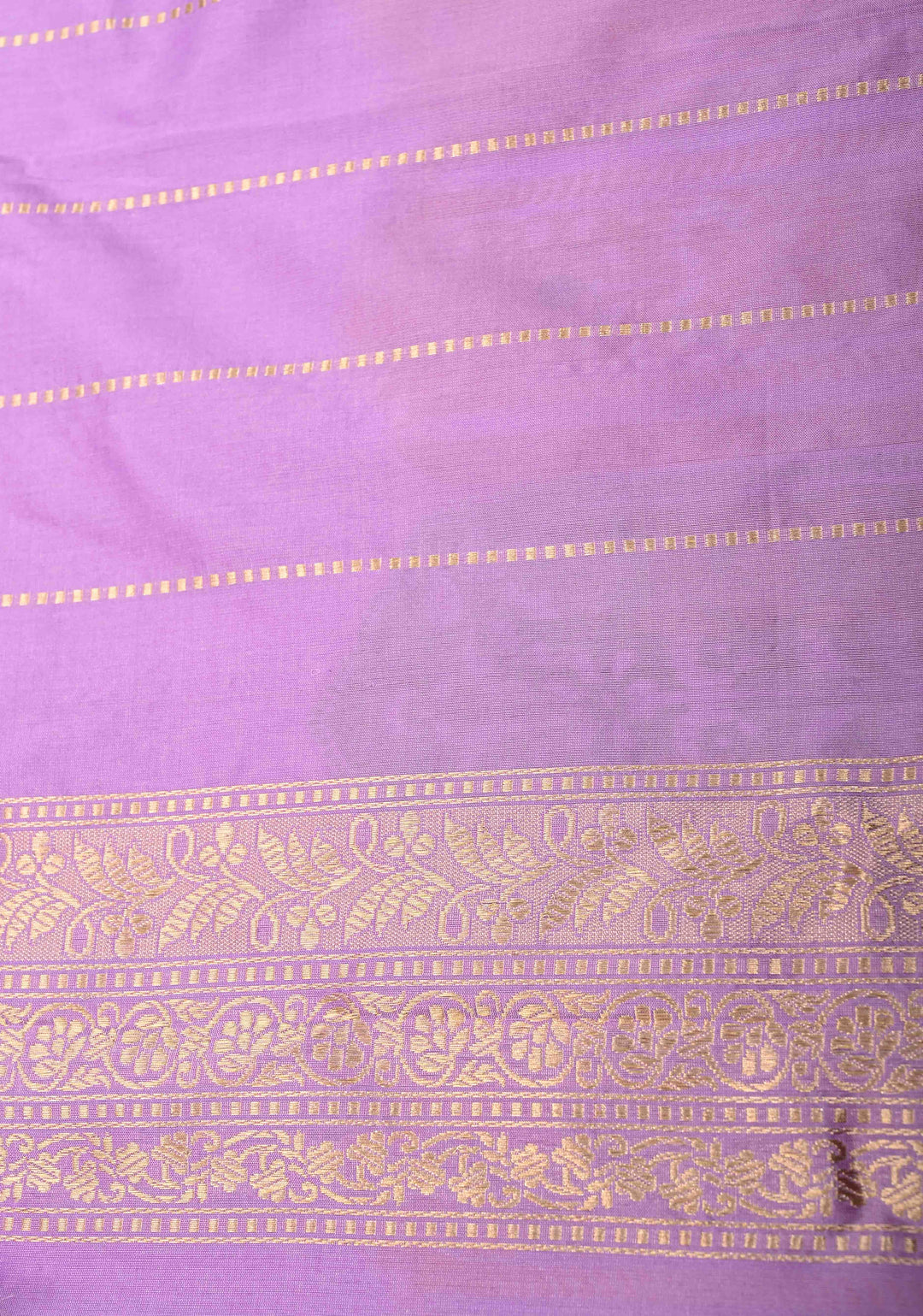 Lilac Pure Banarasi Katan Silk Saree with Floral Brocade Jaal and Meenakari Zari Border  | SILK MARK CERTIFIED | SHOBITAM