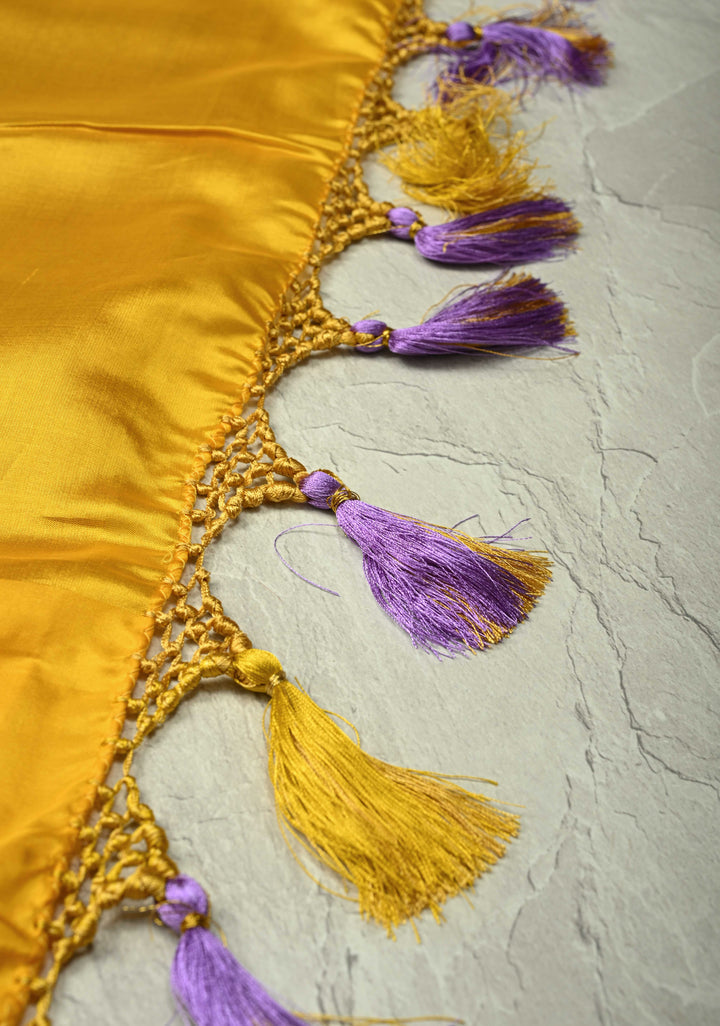 Lavender Pure Banarasi Kora Silk Saree with Gold Silver Zari Buttas and Contrast Meenakari Zari Border | SILK MARK CERTIFIED