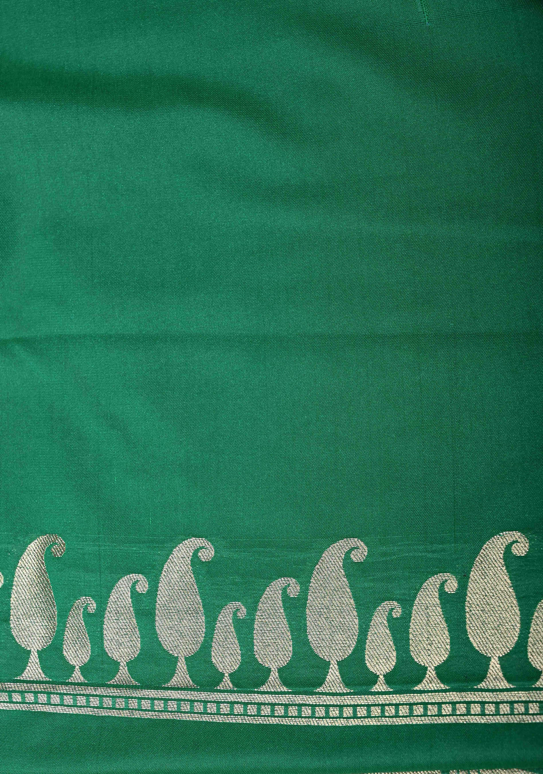 Green-Gold Semi Paithani Style Tissue Silk Saree with Meenakari Moroccan Jaal and Zari Border