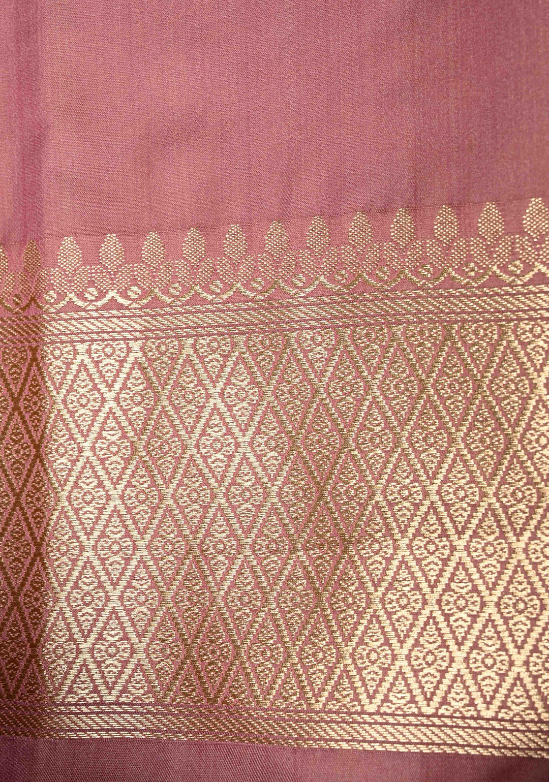 Dusty Pink Semi Mashru Silk Saree with Meenakari Floral Jaal and Zari Border