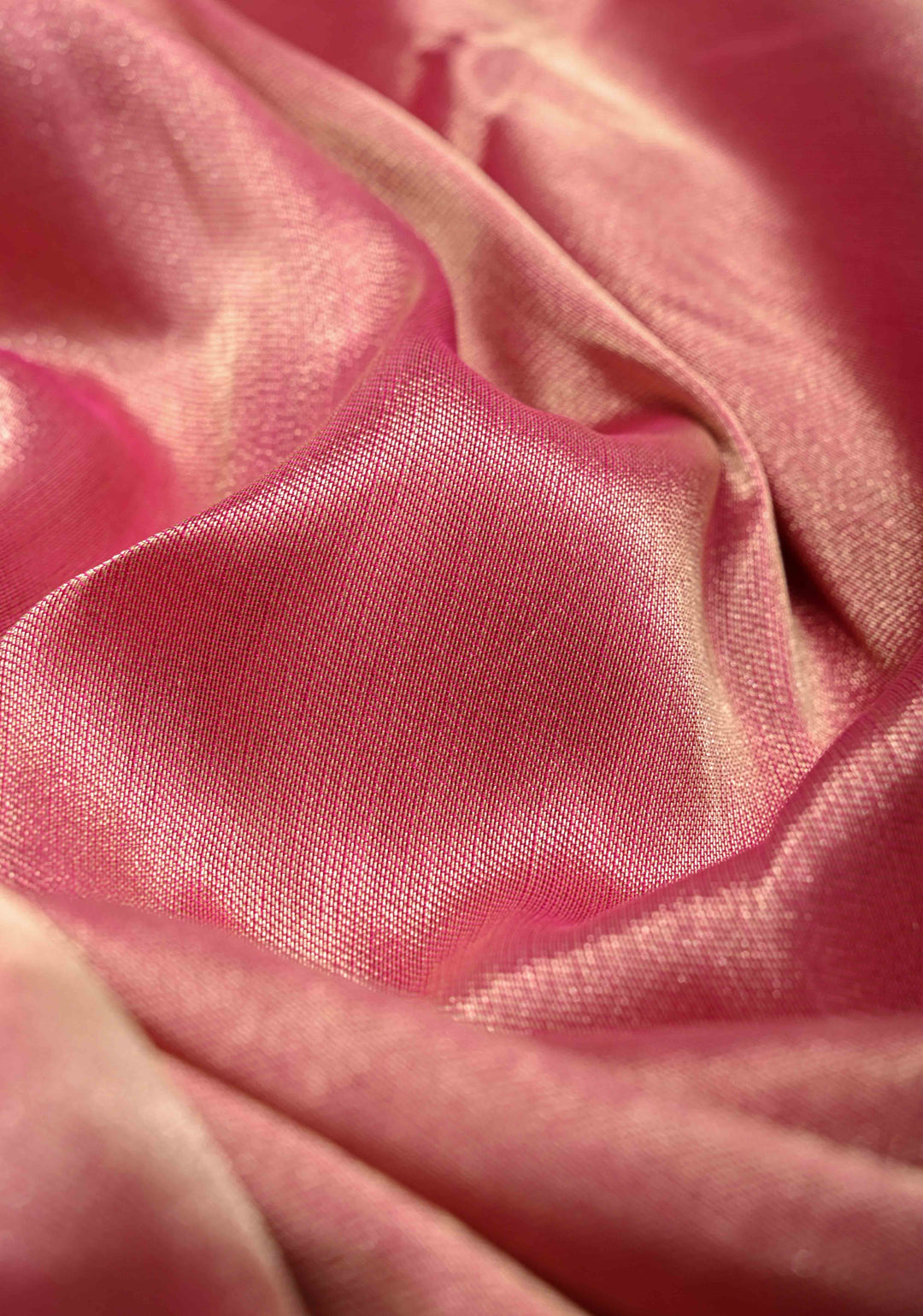 Rani Pink Banarasi Half Katan and Half Tissue Saree with Zari Buttas and One Side Meenakari Geometric Skirt Zari Border| SILK MARK CERTIFIED | SHOBITAM