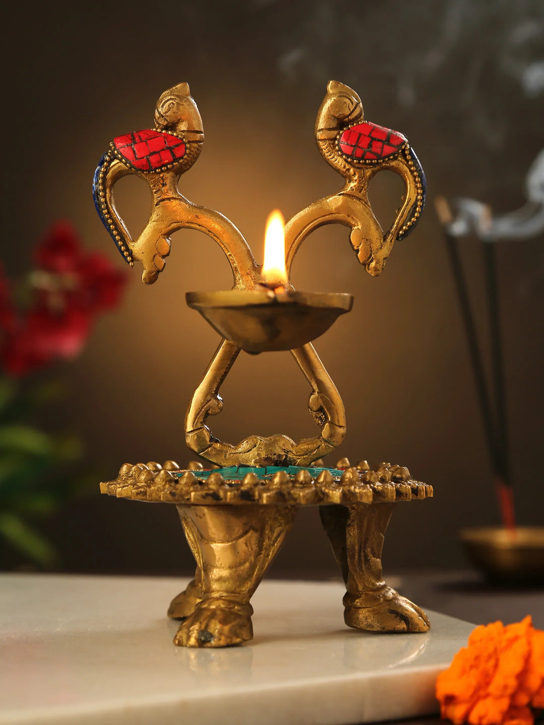 Diya - Bird With Stones And Stand | SHOBITAM