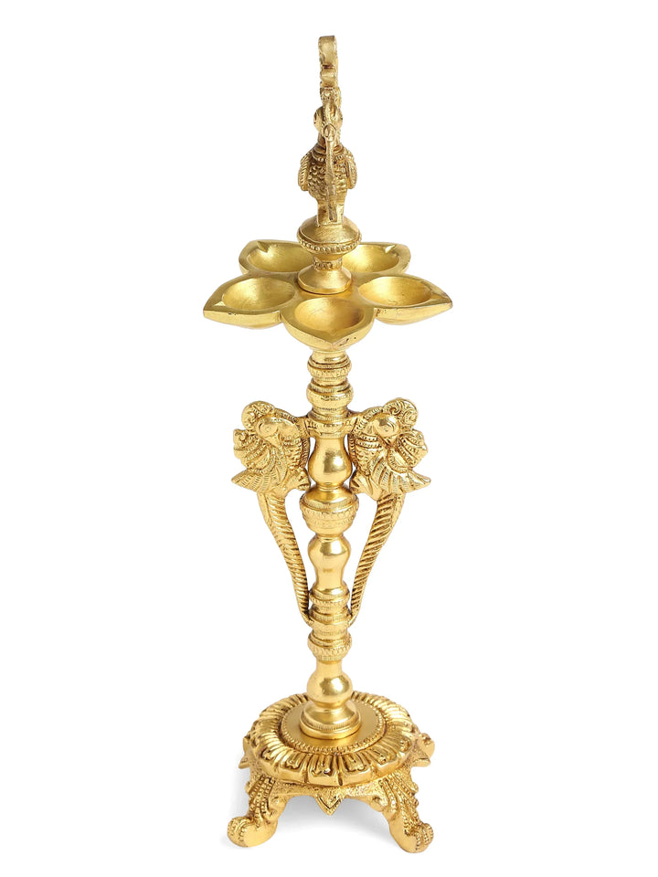 Diya - Peacock with five Diyas | SHOBITAM