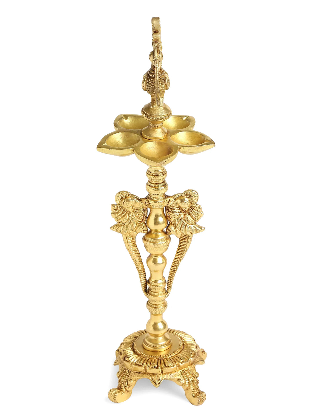 Diya - Peacock with five Diyas | SHOBITAM