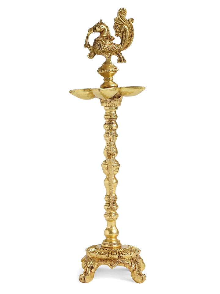 Diya - Peacock with five Diyas | SHOBITAM
