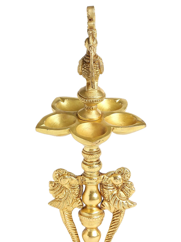 Diya - Peacock with five Diyas | SHOBITAM