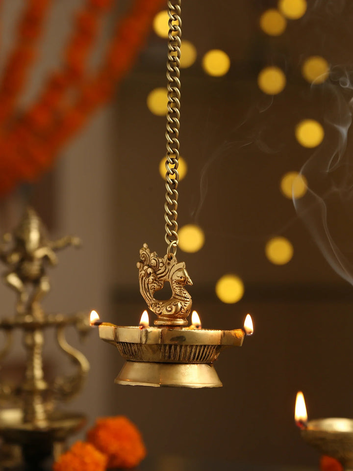 Diya-Peacock Hanging Diya 4(Four) sides | SHOBITAM