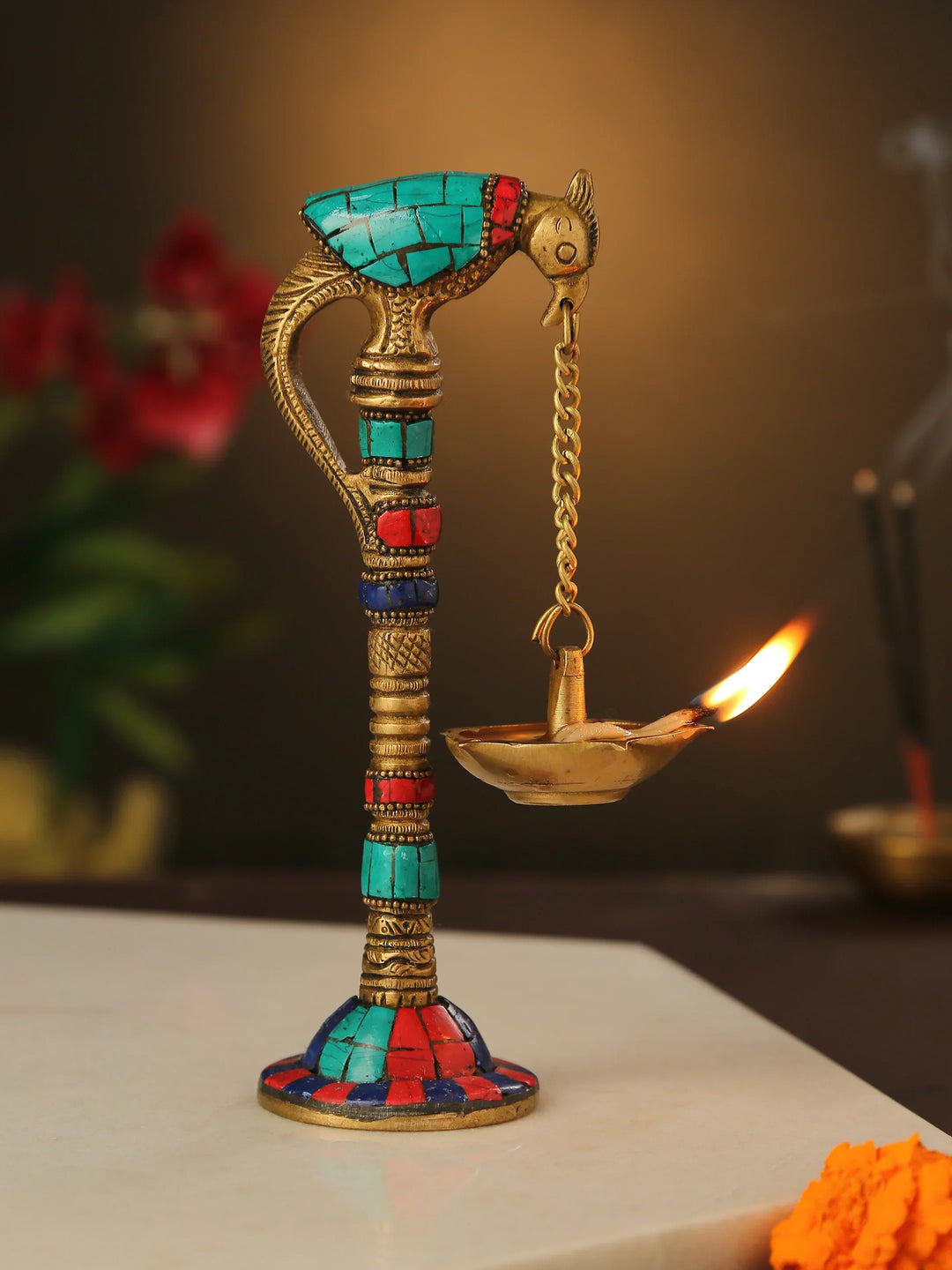 Diya - Brass Parrot Diya | SHOBITAM