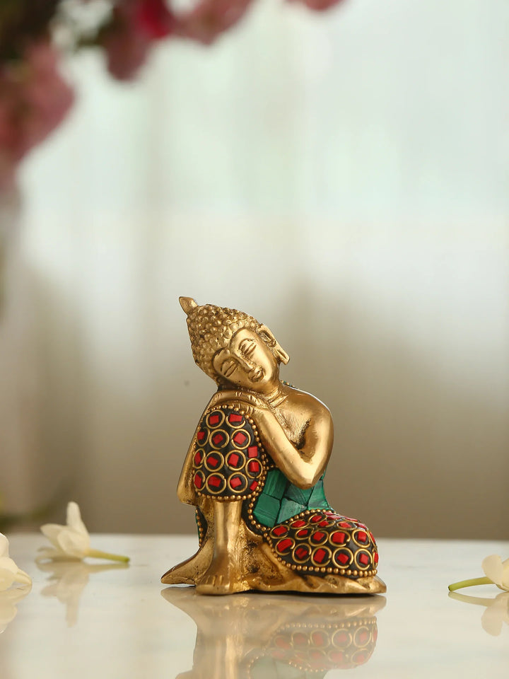 Brass Statue - Budha in Stone Work | SHOBITAM