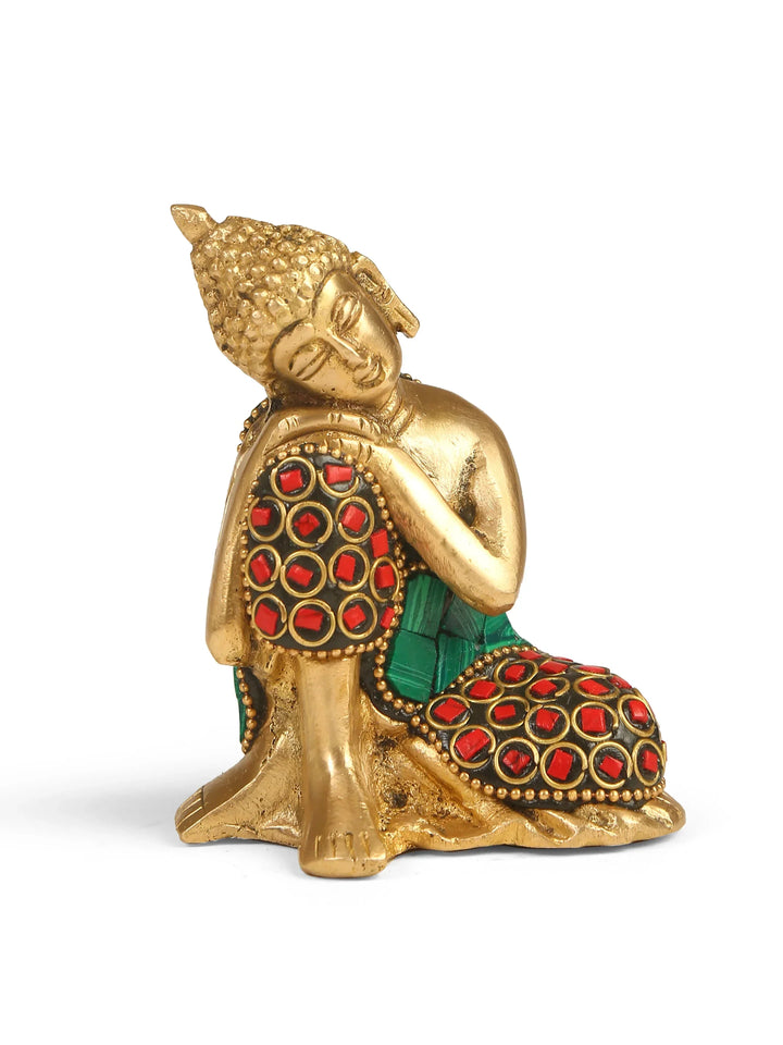 Brass Statue - Budha in Stone Work | SHOBITAM