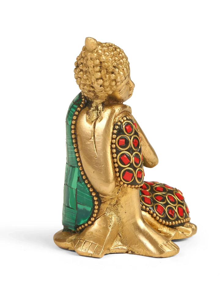 Brass Statue - Budha in Stone Work | SHOBITAM